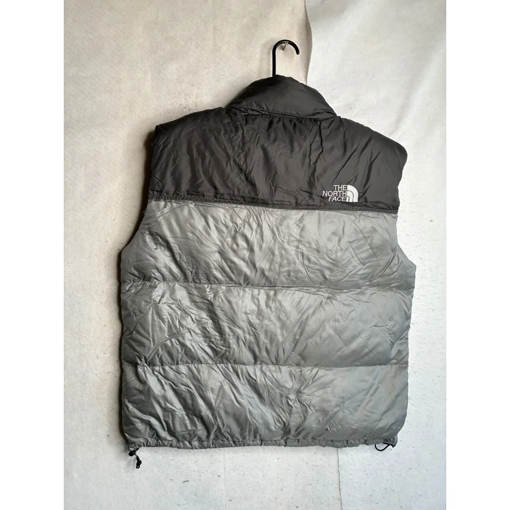 The North Face Nuptse 700 Down Puffer Vest Mens XL Grey Charcoal Ripstop Gilet